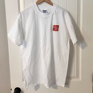 Slim Jim Brand heavyweight cotton T-shirt tee embroidered logo men’s size large